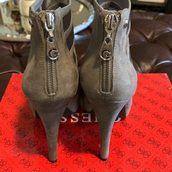 Guess Suede & Mesh Heeled Bootie - Picture 3 of 7